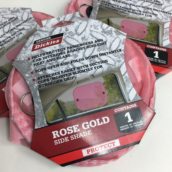 Genuine Dickies Side Window Sun Shade Car Passenger Protection Pink Rose Gold - Picture 3 of 12